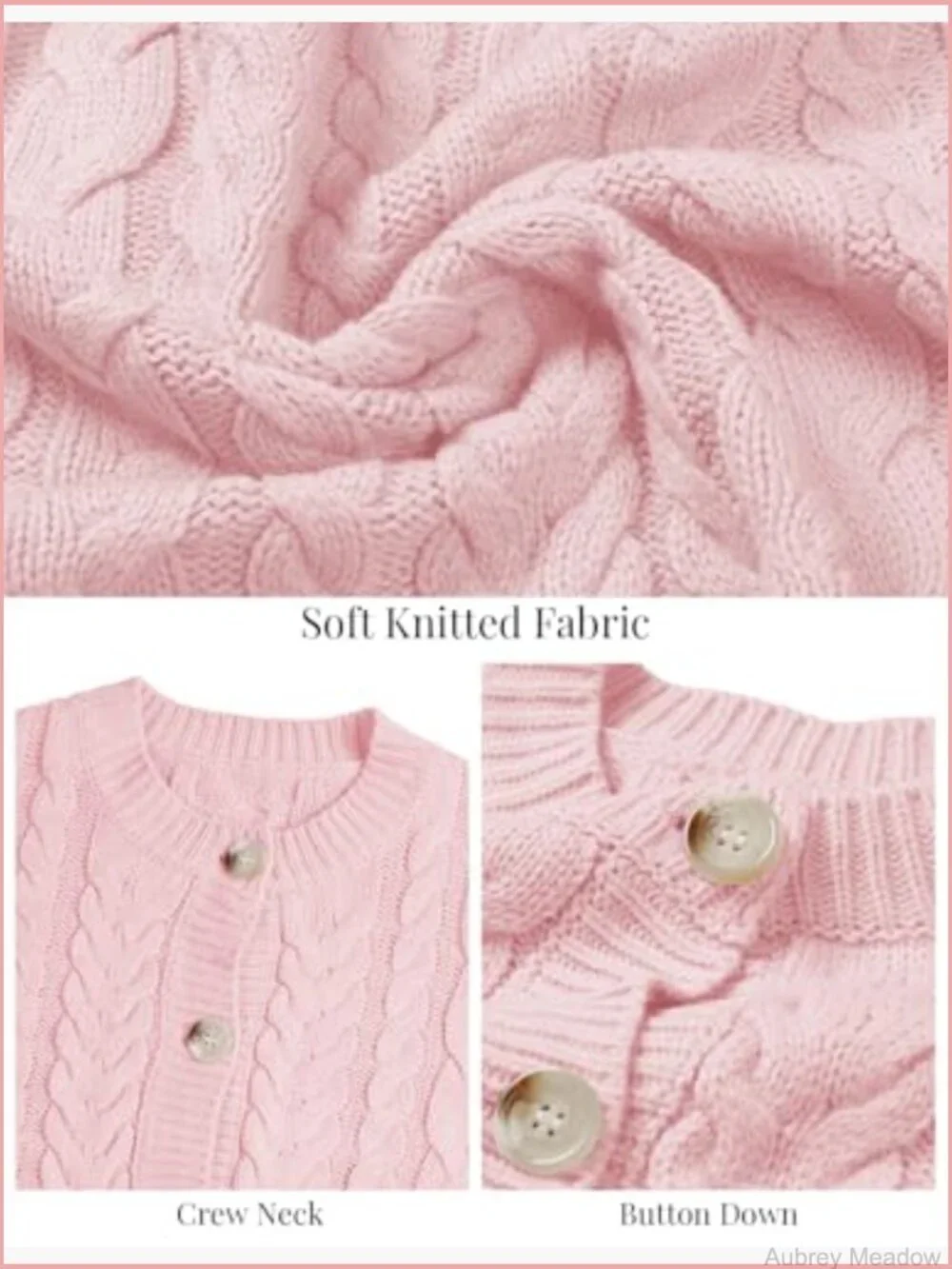 Cable Knit Button Down Cardigan Open Front Long Sleeve Coatigan